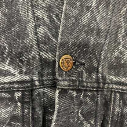 00's Guess ウォッシュ加工 デニムジャケット 黒 (XL)/A8490J-SO