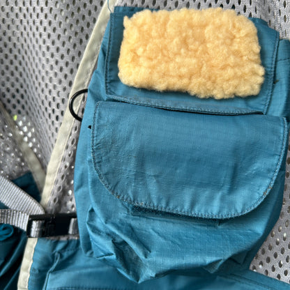 90's Patagonia パタゴニア メッシュフィッシングベスト グレー/グリーン(L)/C0115V-SO