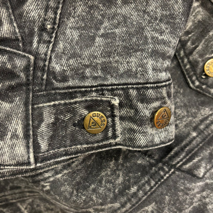 00's Guess ウォッシュ加工 デニムジャケット 黒 (XL)/A8490J-SO