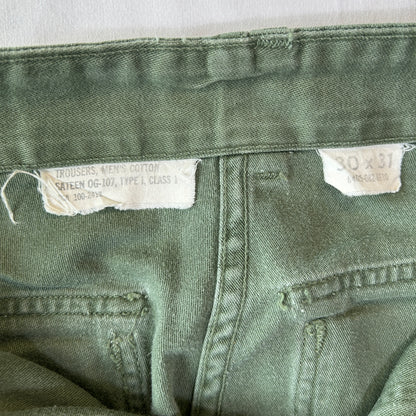 60's~70's U.S.ARMY OG-107 Utility Pants ベイカーパンツ (30×31)/A7129P-SO