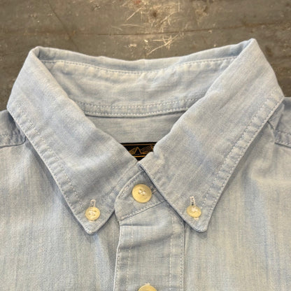 90's Eddie Bauer エディバウアー シャンブレーシャツ 水色 (M) /C0754SH-SO