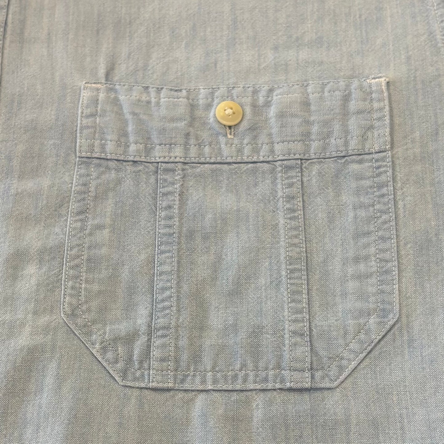 90's Eddie Bauer エディバウアー シャンブレーシャツ 水色 (M) /C0754SH-SO