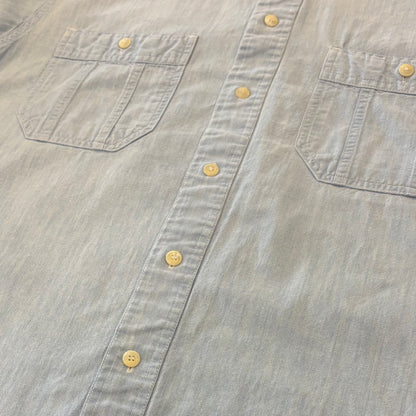 90's Eddie Bauer エディバウアー シャンブレーシャツ 水色 (M) /C0754SH-SO