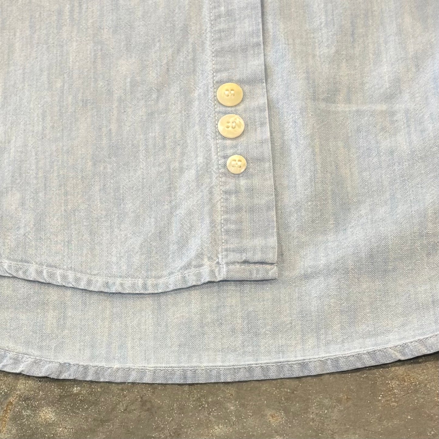 90's Eddie Bauer エディバウアー シャンブレーシャツ 水色 (M) /C0754SH-SO