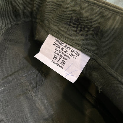 60's U.S.ARMY OG-107 Utility Pants ベイカーパンツ 米軍 ミリタリー グッドコンディション(30×29)/A7135P-SO