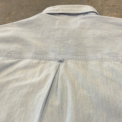 90's Eddie Bauer エディバウアー シャンブレーシャツ 水色 (M) /C0754SH-SO