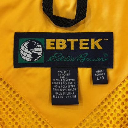 90's EBTEK Eddie Bauer エディバウアー ナイロンベスト 黄色 (L)/A9873V-SO
