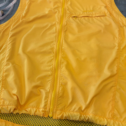 90's EBTEK Eddie Bauer エディバウアー ナイロンベスト 黄色 (L)/A9873V-SO