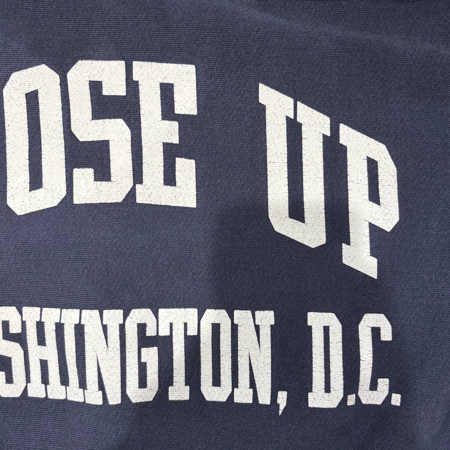 90's MV SPORT "CLOSE UP" Washington, D.C. リバースウィーブタイプ カレッジスウェット 紺 (L)/A8542S-SO