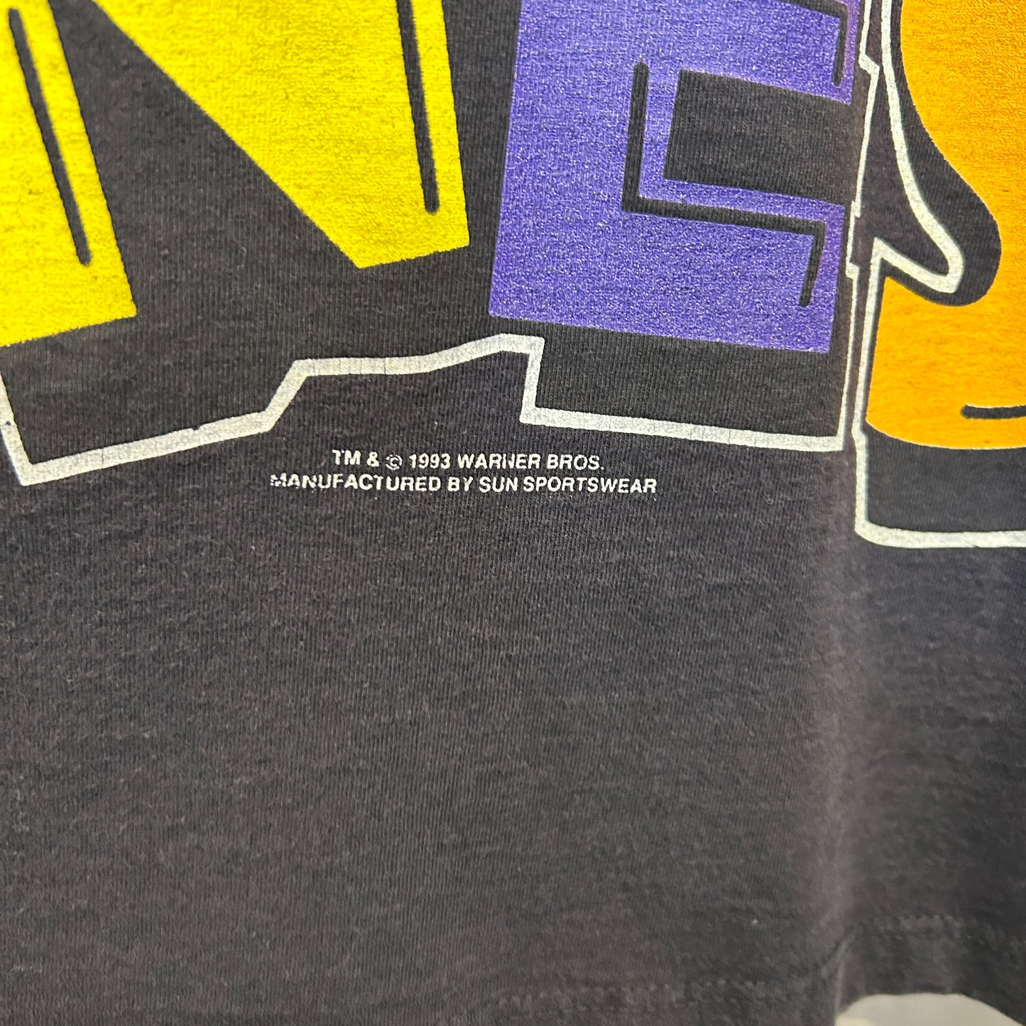 90's NO PLUS ルーニーチューンズ キャラクターTシャツ 黒 (1X)/B3640T-SO
