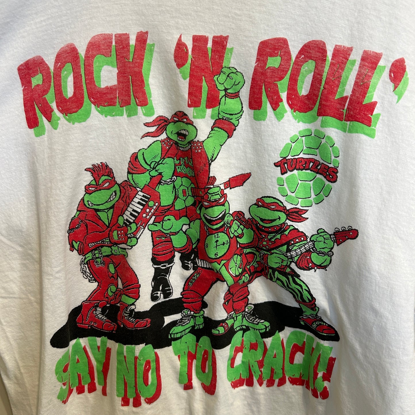 80~90's ETC ミュータントタートルズ キャラクターTシャツ 白 (L)/C1009T-SO