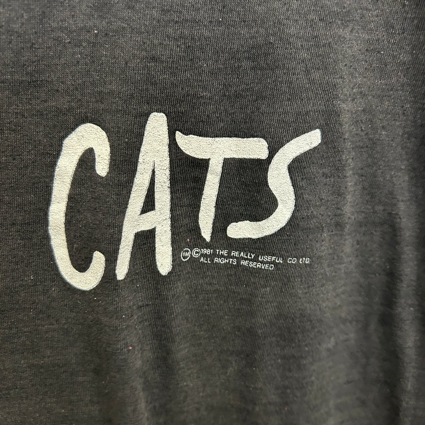 80's "CATS" ミュージカルTシャツ 黒 (サイズ不明)/C0502T-SO