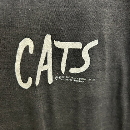 80's "CATS" ミュージカルTシャツ 黒 (サイズ不明)/C0502T-SO