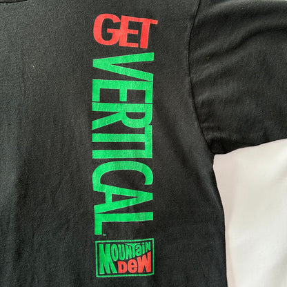 90's Mountain Dew"GET VERTICAL"アドバタイジングTシャツ 企業T マウンテンデュー 黒(XL)/A7072T-SO