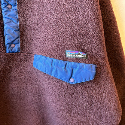 90's Patagonia パタゴニア スナップT ビターチョコ×サファイア (L)/C0098F-SO