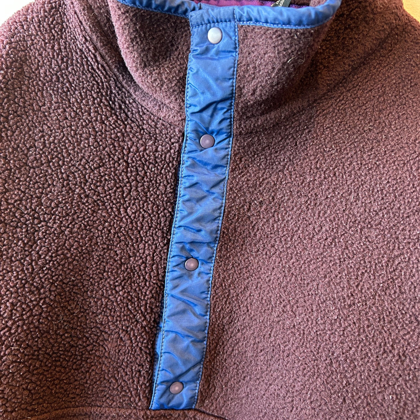 90's Patagonia パタゴニア スナップT ビターチョコ×サファイア (L)/C0098F-SO