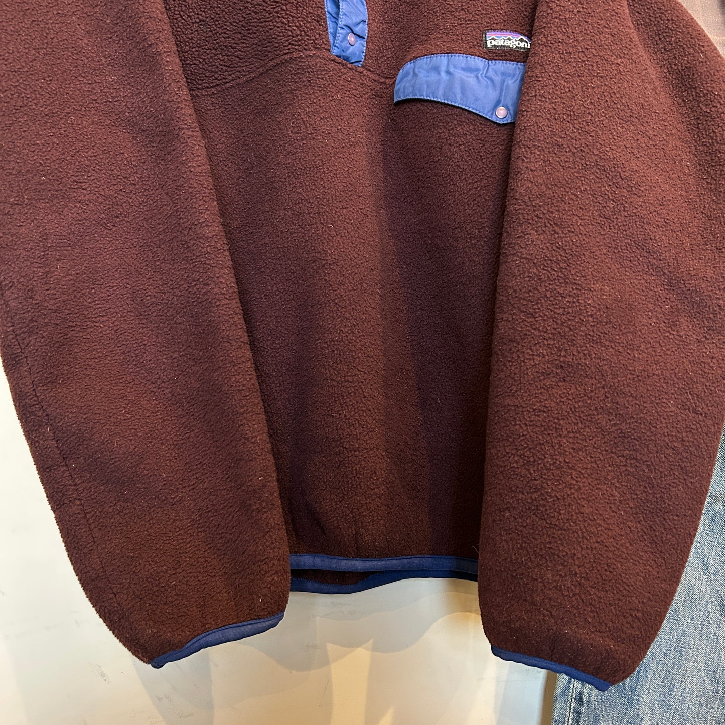 90's Patagonia パタゴニア スナップT ビターチョコ×サファイア (L)/C0098F-SO