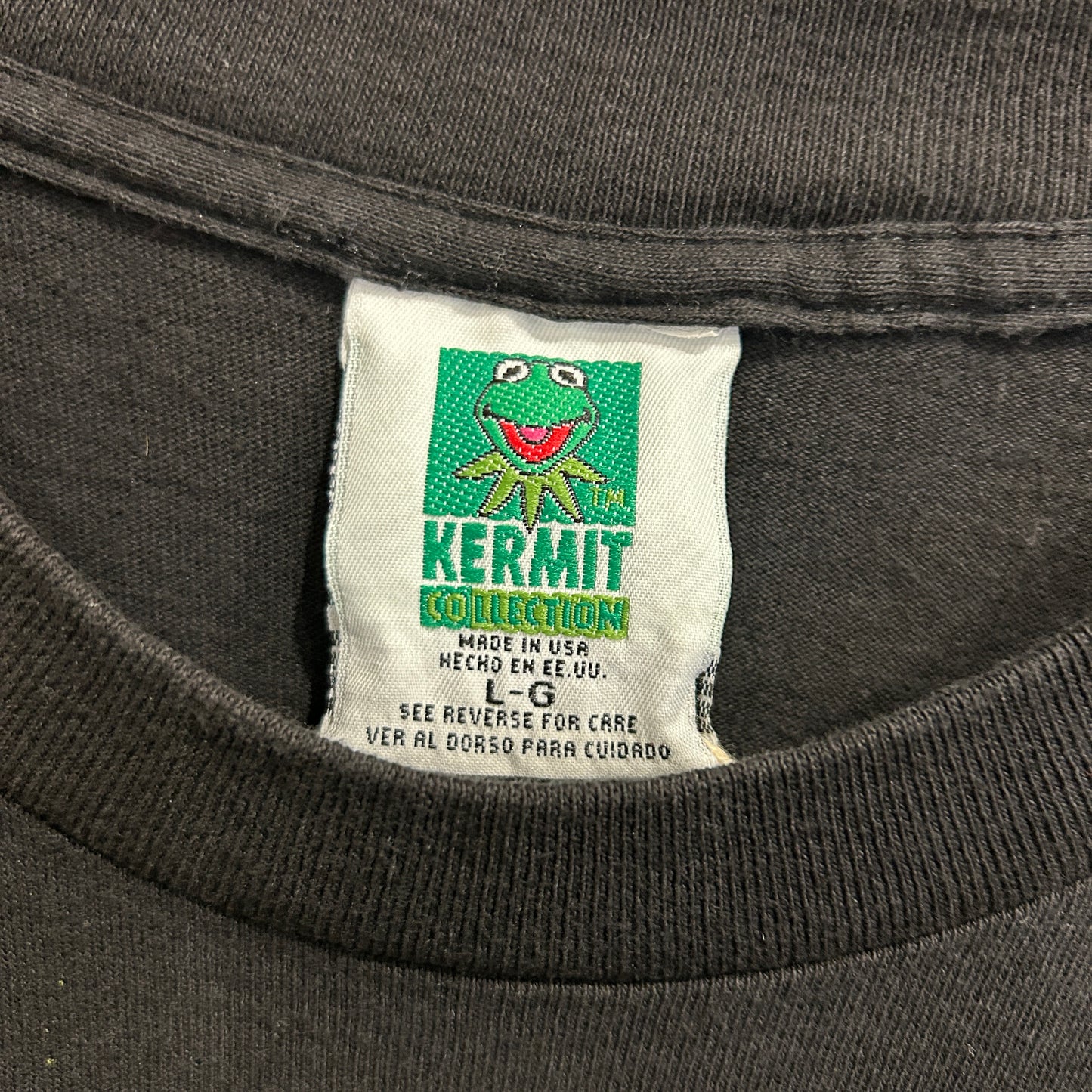 90's Kermit カーミット ゴンゾ キャラクターTシャツ 黒 (L)/C0435T-SO