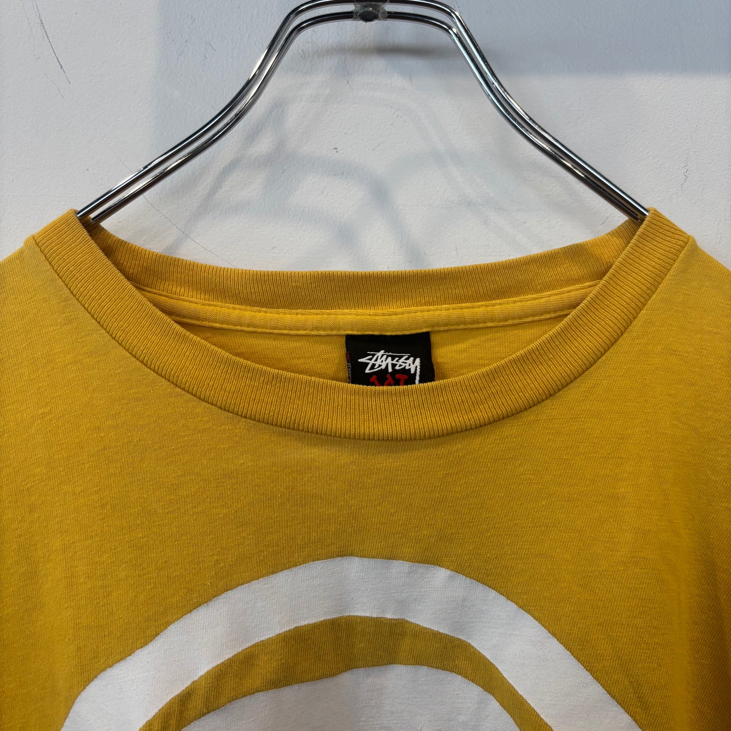 00's Stussy ステューシー SSリングロゴ プリントTシャツ イエロー (XL)/C0378T-SO