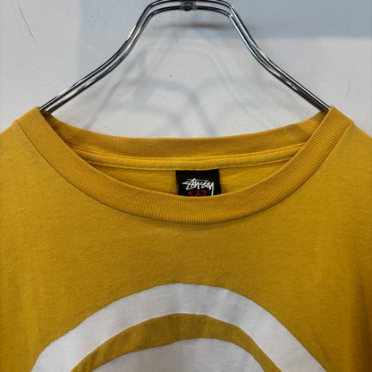 00's Stussy ステューシー SSリングロゴ プリントTシャツ イエロー (XL)/C0378T-SO