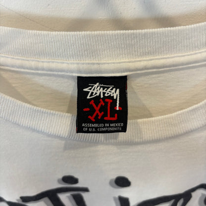 00's Stussy ステューシー ”Rock It Fresh” プリントTシャツ 白 (XL)/C0436T-SO