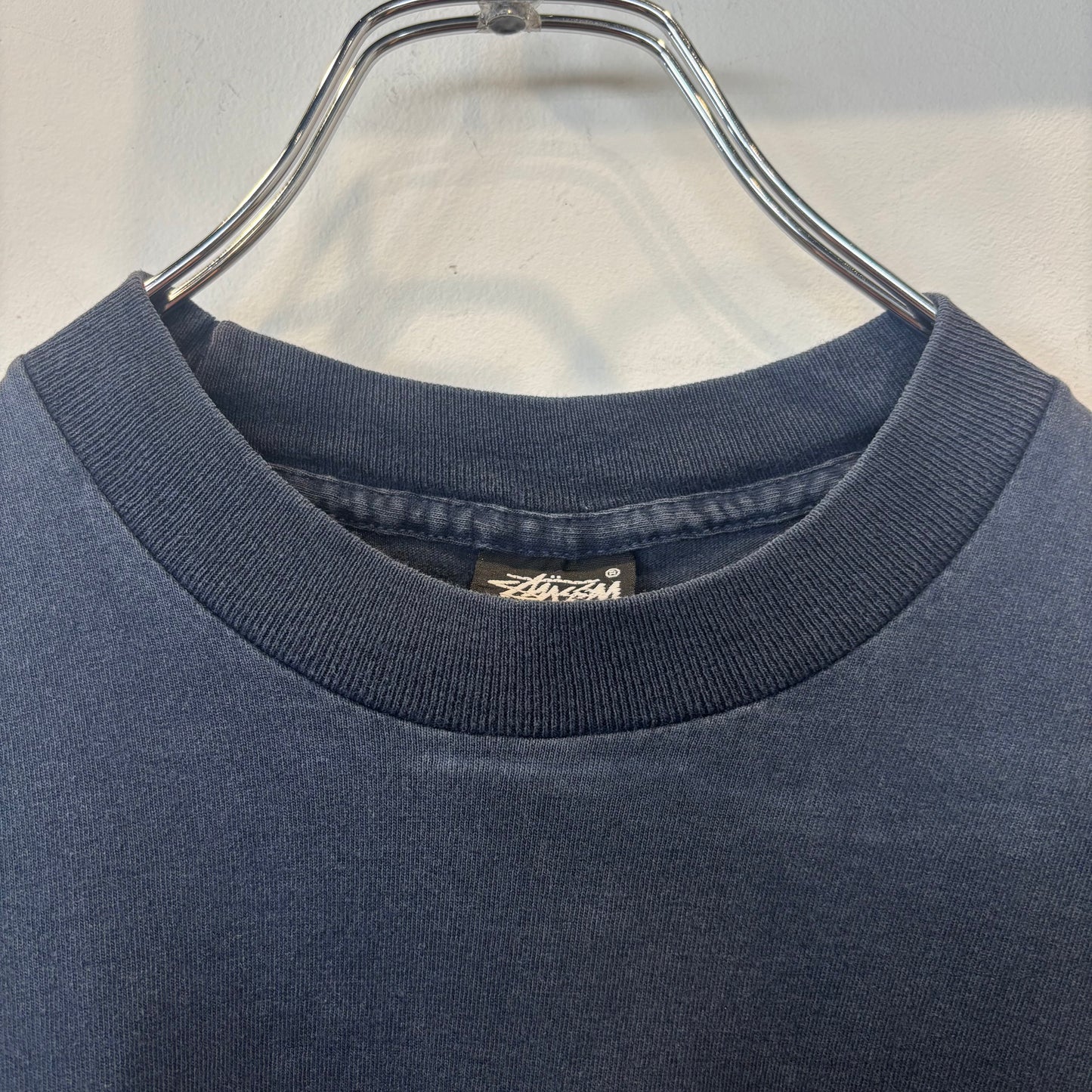 80's Stussy ステューシー クローバー ロゴプリント ロンT ネイビー (M)/A9324T-SO