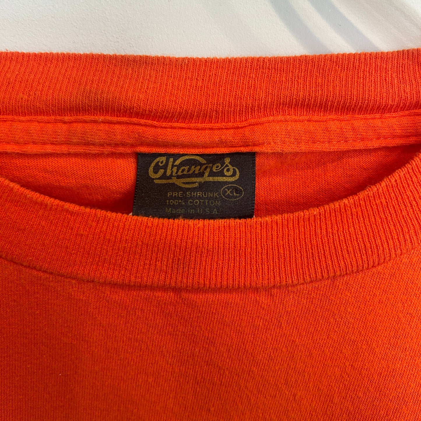 2001 DCコミック スーパーマン デカロゴTシャツ シングルステッチ オレンジ (XL)/C1013T-SO