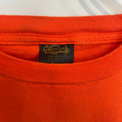 2001 DCコミック スーパーマン デカロゴTシャツ シングルステッチ オレンジ (XL)/C1013T-SO