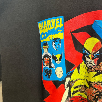 90's Marvel X-Men ウルヴァリン キャラクターTシャツ 黒 (L)/C1014T-SO