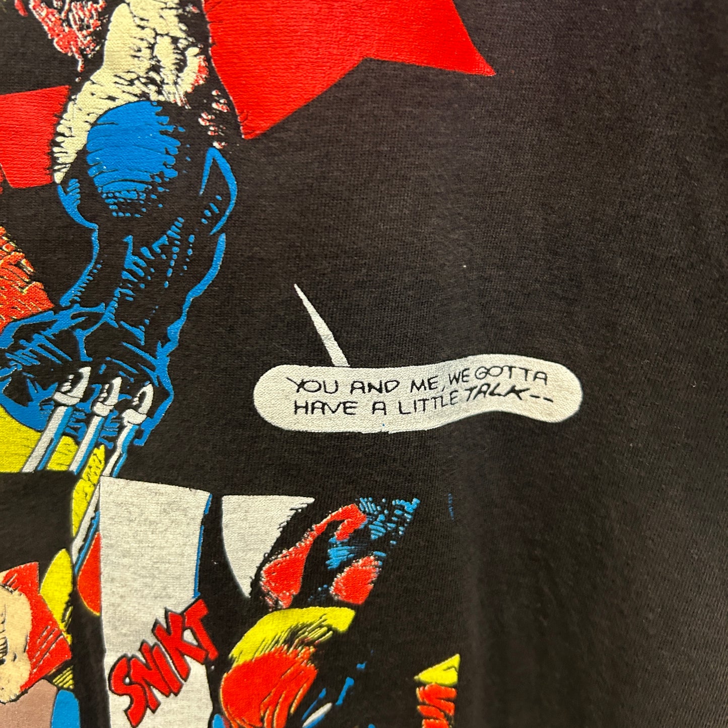 90's Marvel X-Men ウルヴァリン キャラクターTシャツ 黒 (L)/C1014T-SO