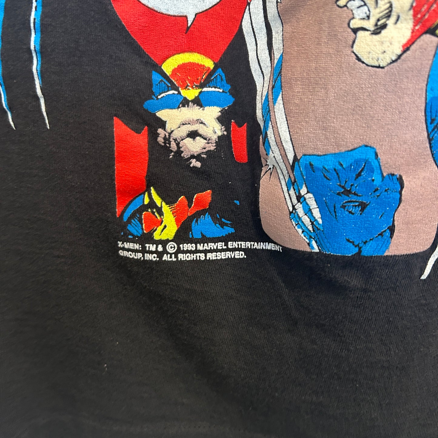 90's Marvel X-Men ウルヴァリン キャラクターTシャツ 黒 (L)/C1014T-SO