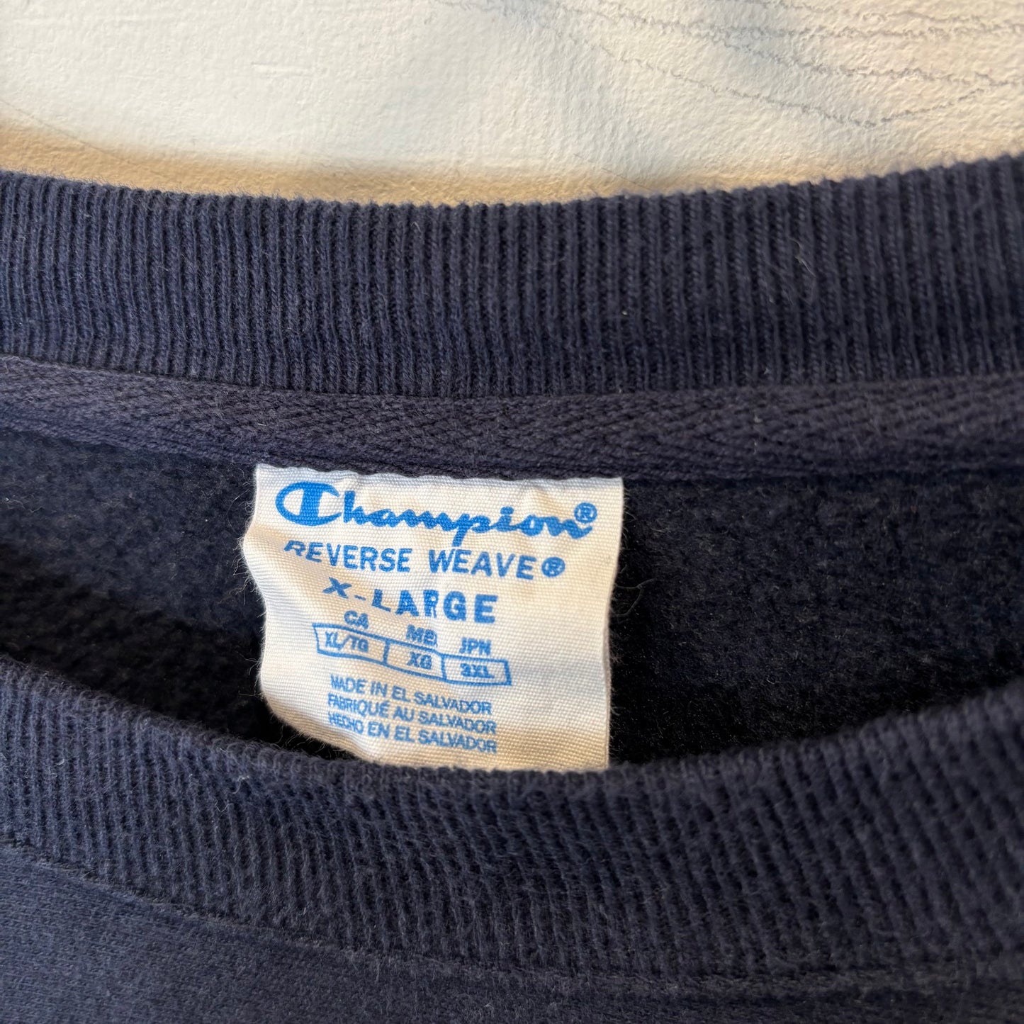 00's Champion リバースウィーブ "SEWANEE" スウェット ネイビー(XL)/B4110R-SO