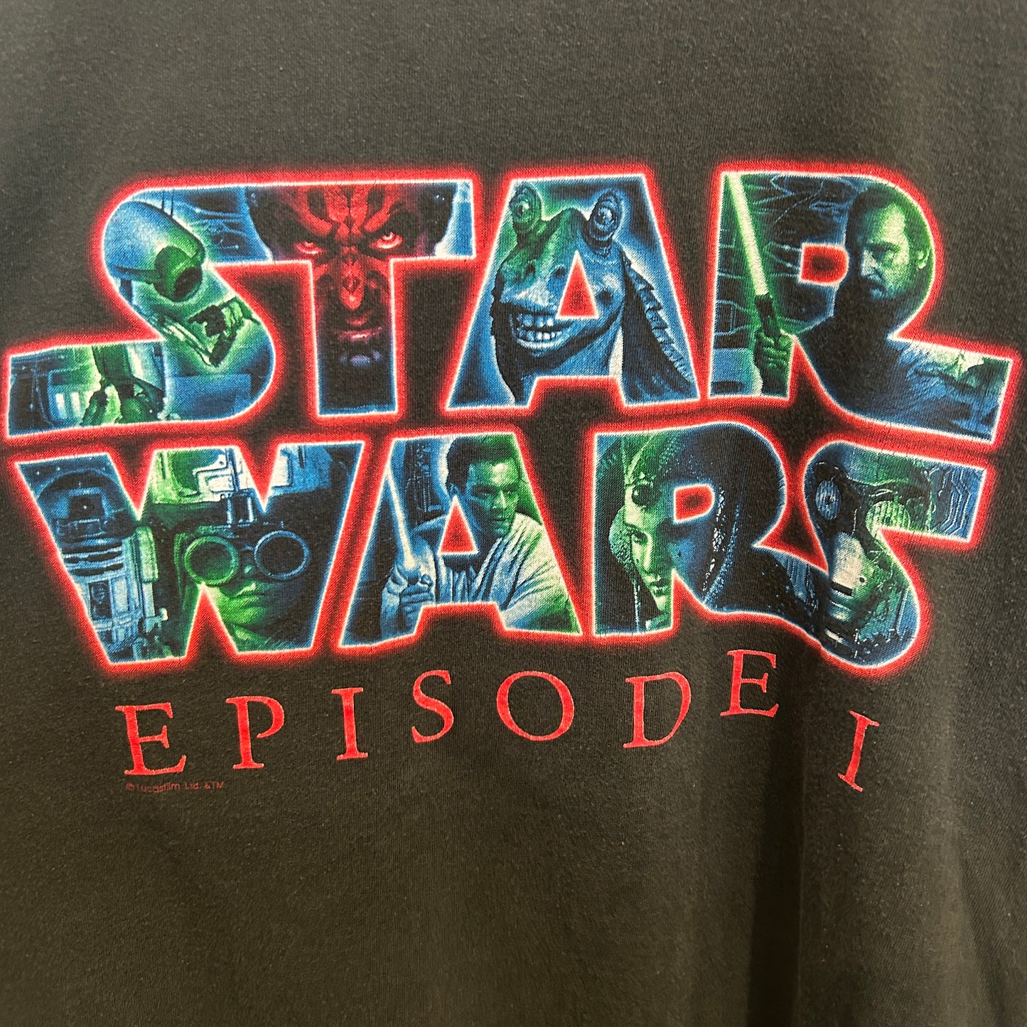 90's Lee sport STAR WARS EP 1 ファントム・メナス ムービーTシャツ 黒 (L)/C0392T-SO