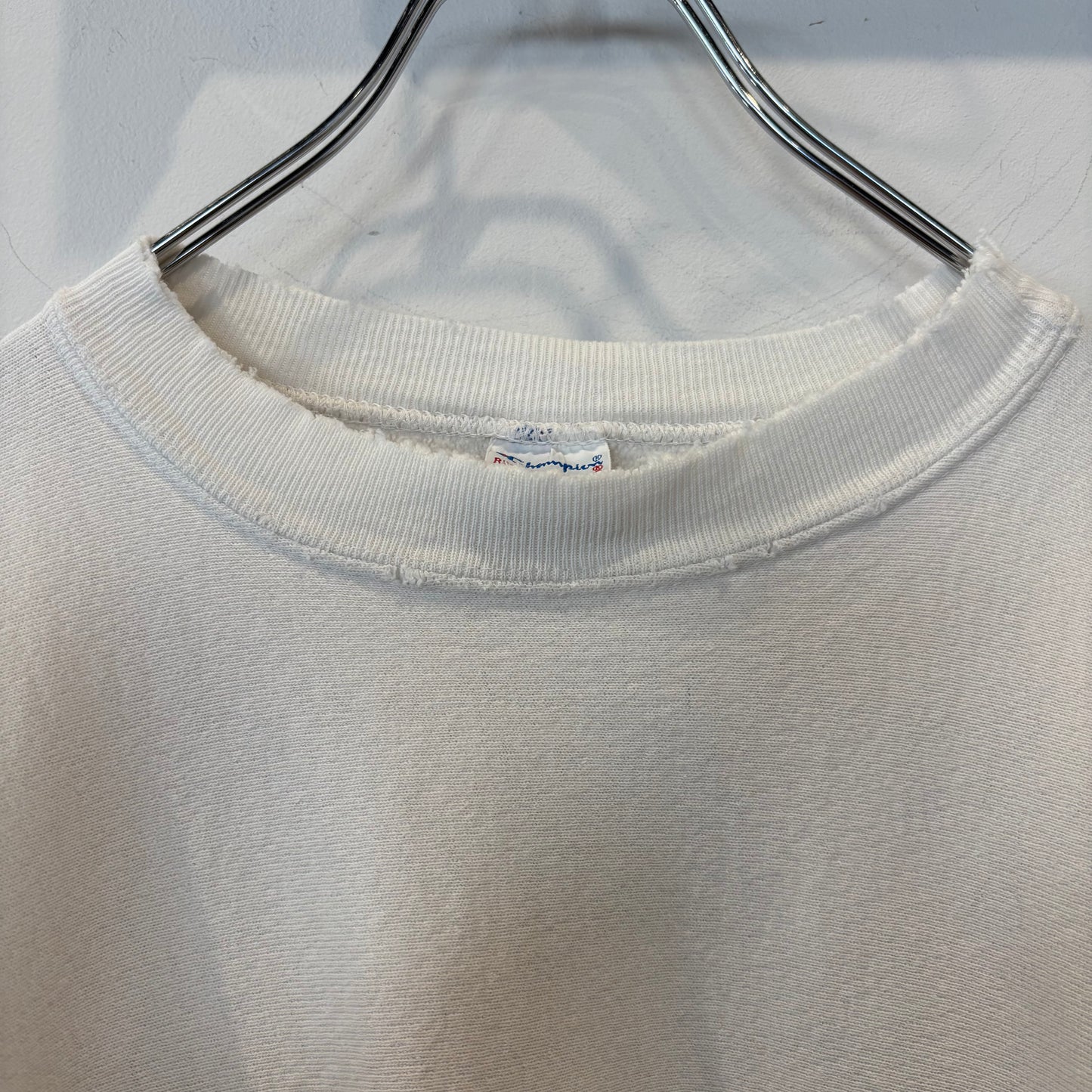 90's Champion リバースウィーブ 刺繍ロゴ スウェット ホワイト(L)/B4111R-SO
