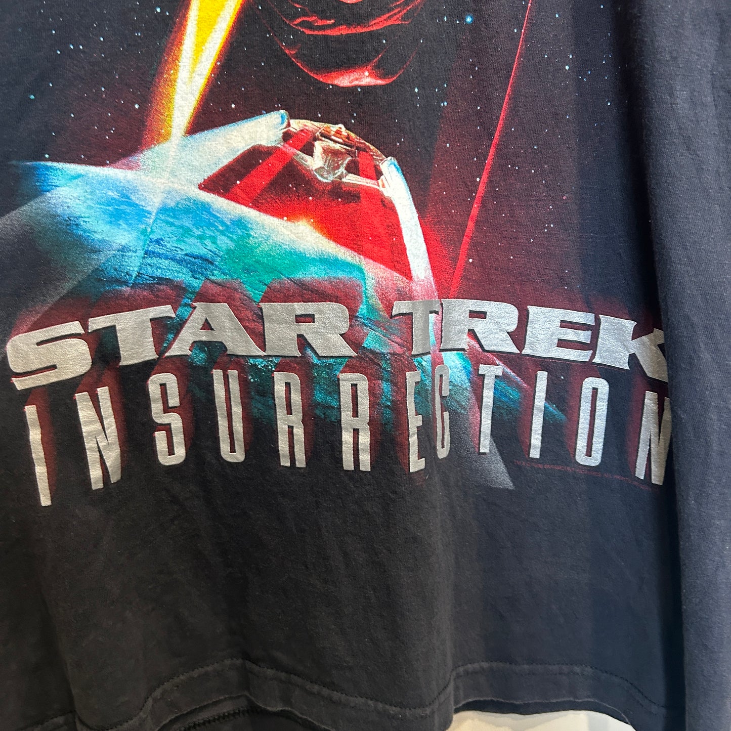 90's STAR TREK Insurrection ムービーTシャツ 黒 (サイズ不明)/A4145T-SO