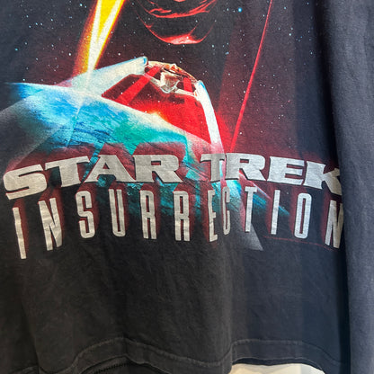 90's STAR TREK Insurrection ムービーTシャツ 黒 (サイズ不明)/A4145T-SO