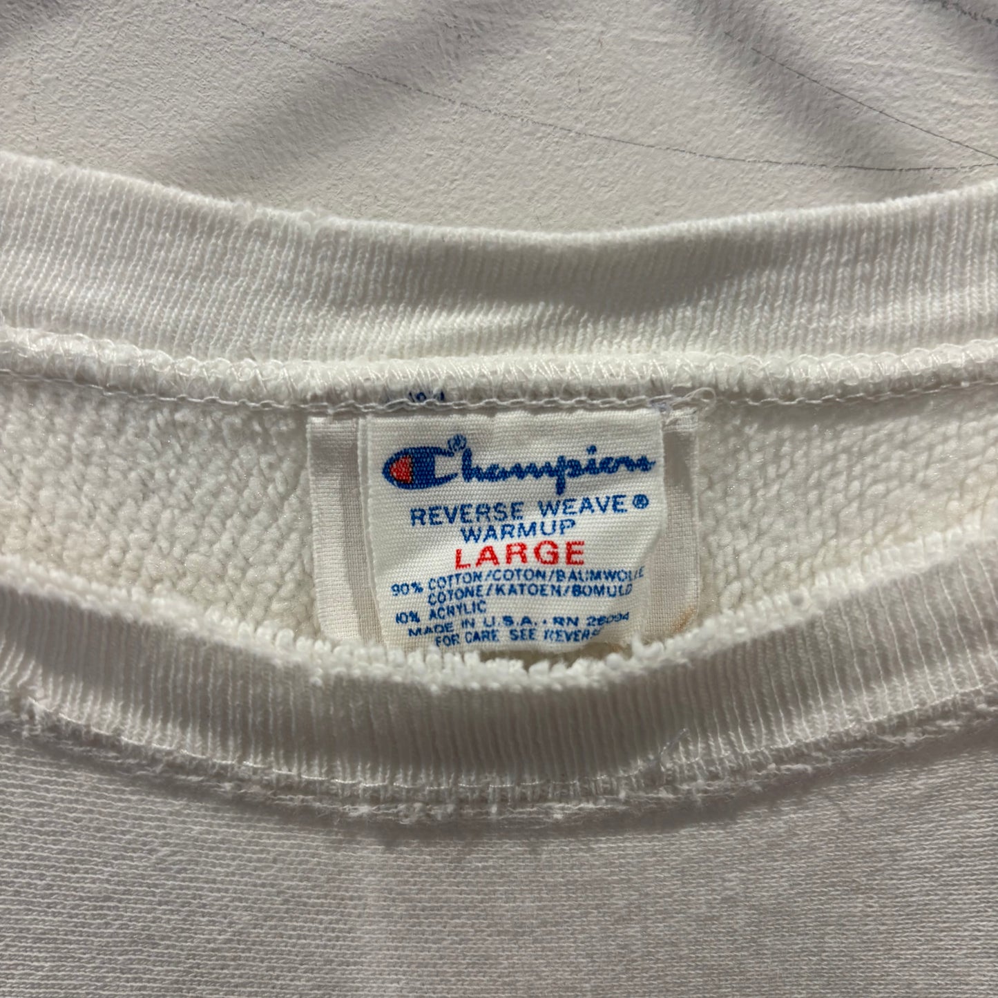80's Champion リバースウィーブ "MICHIGAN" ミシガン大学 アーチロゴ スウェット ホワイト(L)/B4112R-SO