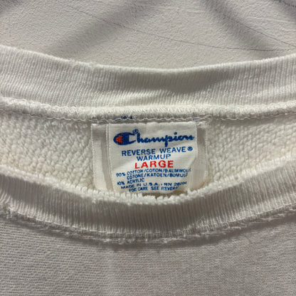 80's Champion リバースウィーブ "MICHIGAN" ミシガン大学 アーチロゴ スウェット ホワイト(L)/B4112R-SO