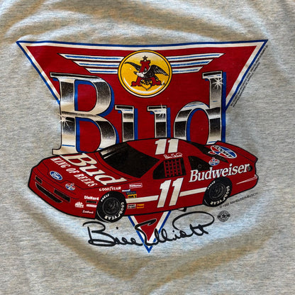 90's Budweiser Bill Elliott Racing T-shirt 白 (XL)/B2036T-SO