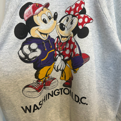 90's Fruit of the loom "Washington, D.C." ミッキー＆ミニー スウェット 白 (XL)/A8925S-SO