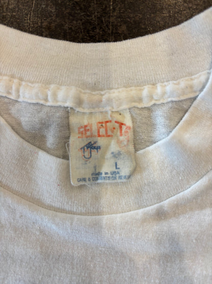 80's Budweiser バドワイザー カレッジTシャツ 白 (L)/A6435T-SO