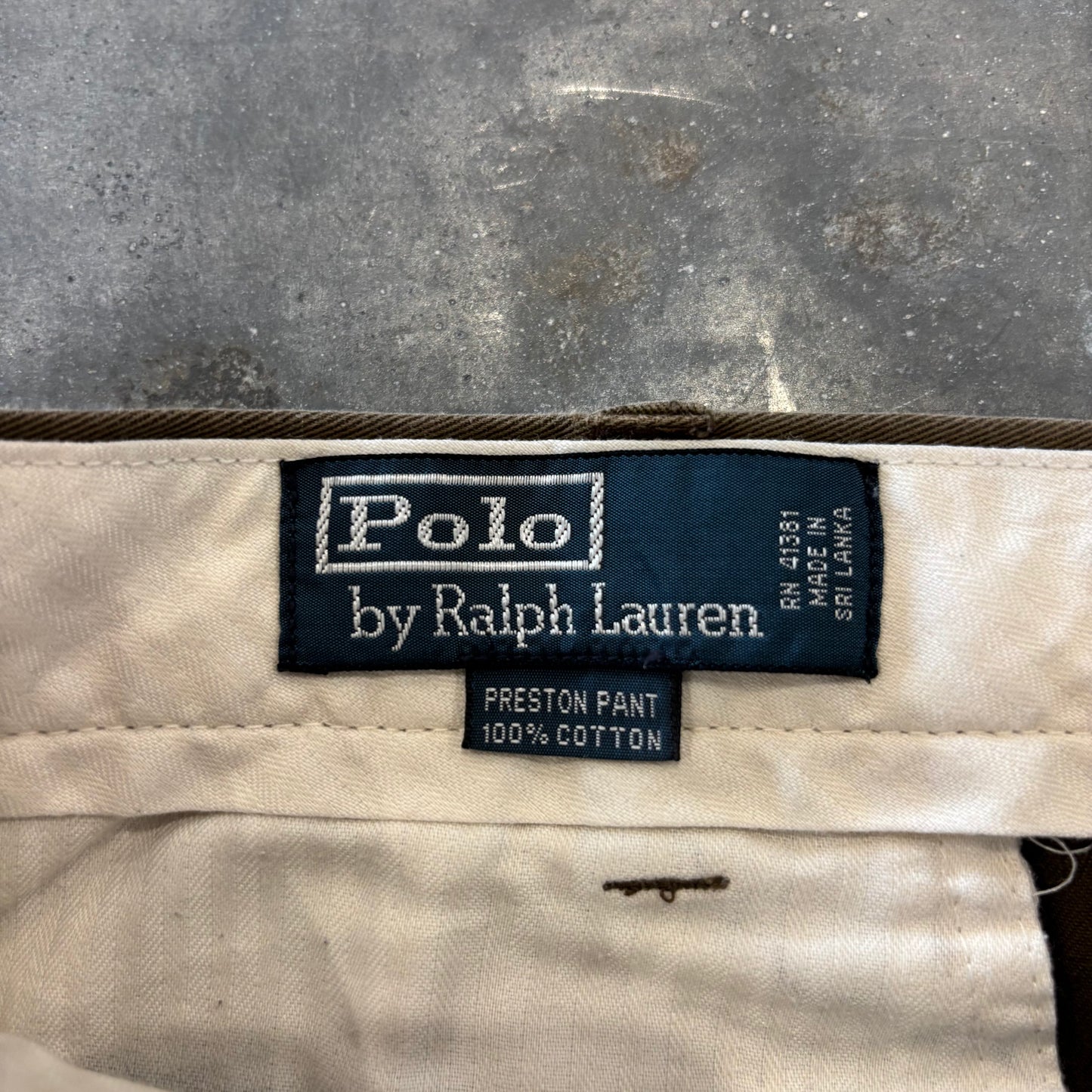 00's Ralph Lauren ラルフローレン ポロチノ PRESTON PANT カーキ (W34/L32) /A9067P-SO