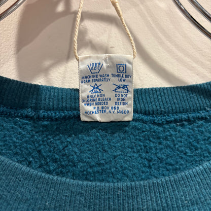 90's Champion リバースウィーブ 刺繍ロゴ スウェット ティールブルー(L)/C1443R-SO