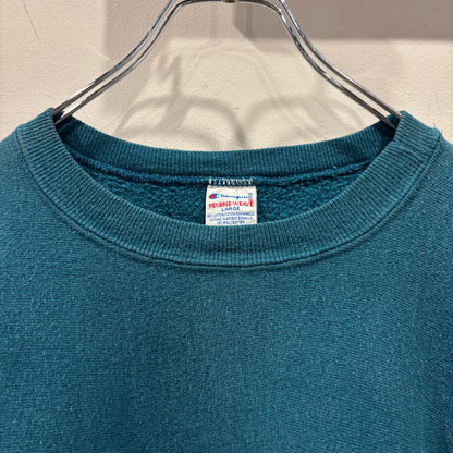 90's Champion リバースウィーブ 刺繍ロゴ スウェット ティールブルー(L)/C1443R-SO