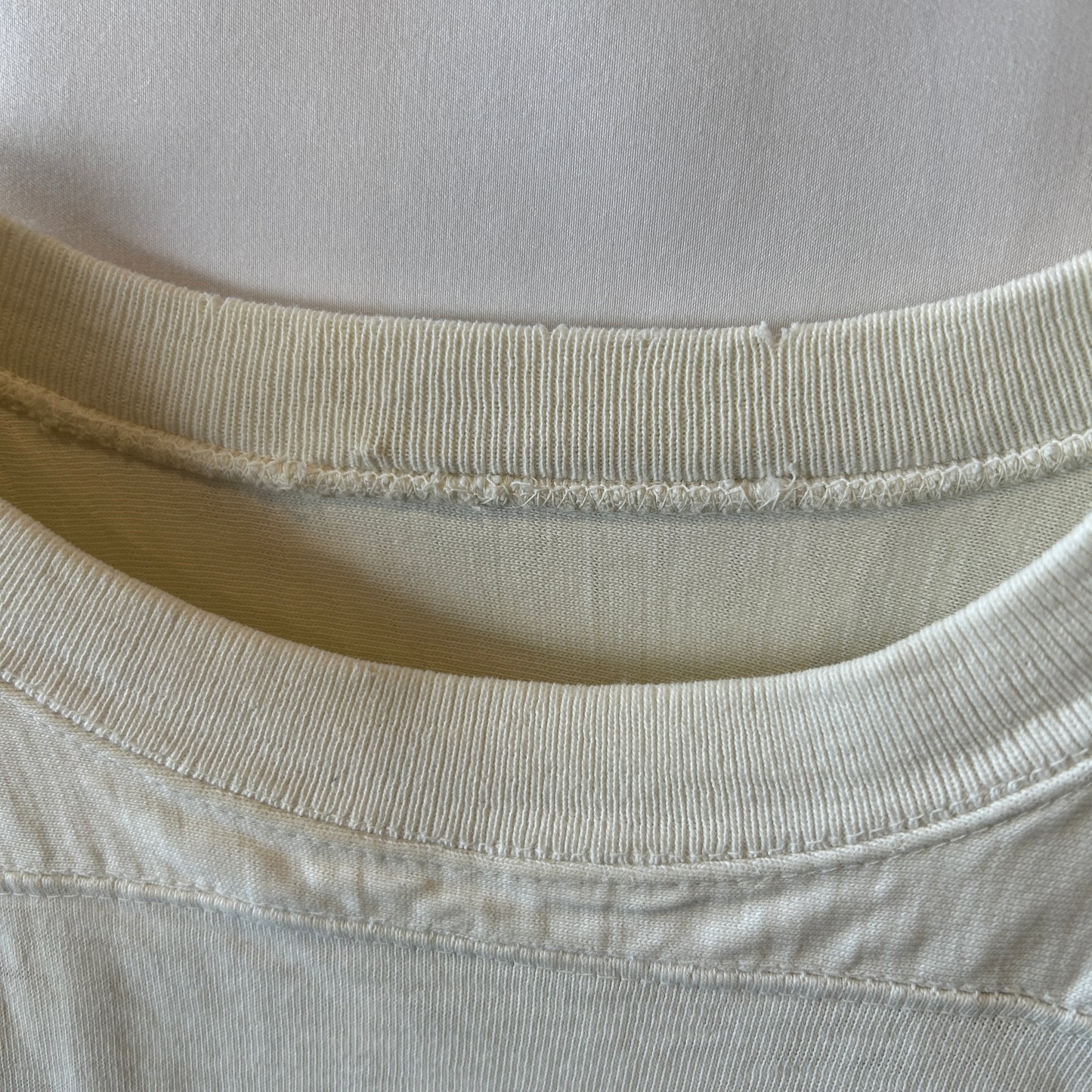 80's ~ Unknown Brand フットボールTシャツ PRESIDENT'S HOUSE 染み込みプリント コットン 白/C1021T-SO