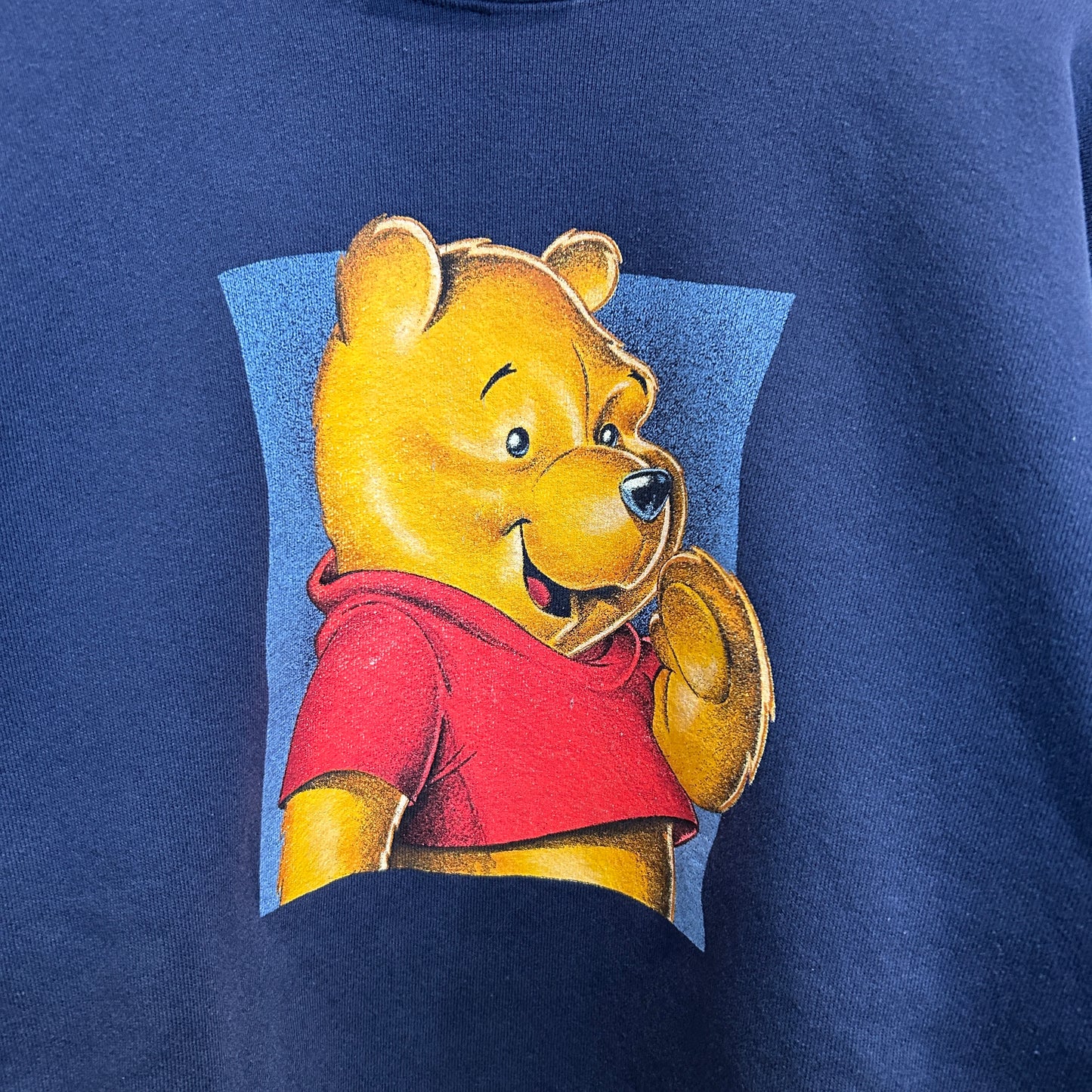 90's Disney くまのプーさん キャラクタースウェット 紺 (M)/B0752S-SO