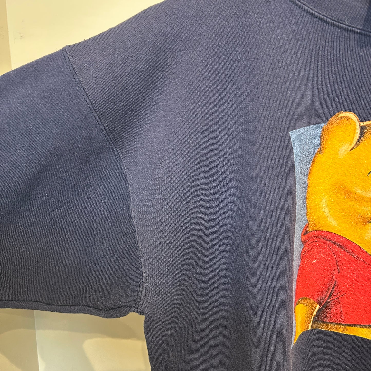 90's Disney くまのプーさん キャラクタースウェット 紺 (M)/B0752S-SO