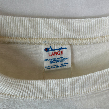80's Champion チャンピオン LINSLY フットボールTシャツ コットン　白(L)/C1019T-SO