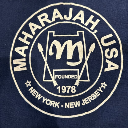 80's MAHARAJAH USA プリントスウェット リバースウィーブタイプ ネイビー(L)/A2247S-SO