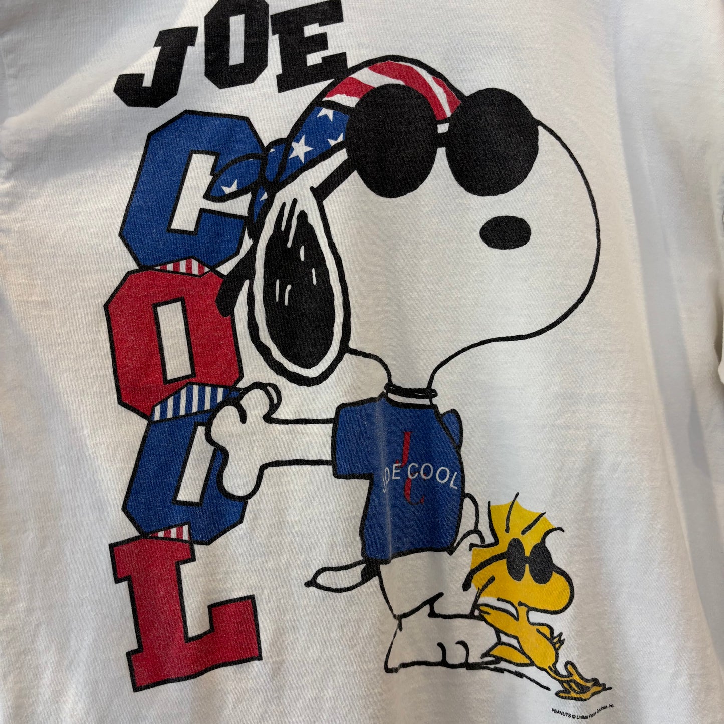 90~00's Peanuts "Joe Cool" Tee スヌーピー キャラクターTシャツ ホワイト(L)/C0792T-SO